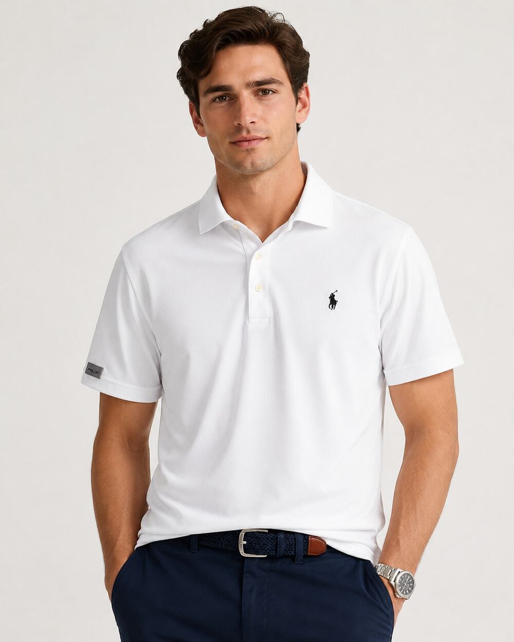 Ralph Lauren RLX Performance Mesh Polo Shirt White Medium